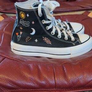 Converse Women's Custom "It's Ok To Wander" embroidered Platform High Top Size 7